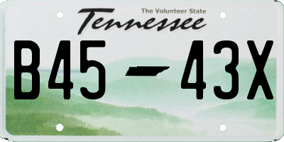 TN license plate B4543X