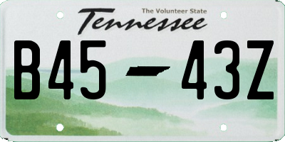 TN license plate B4543Z