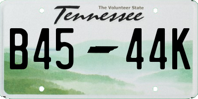 TN license plate B4544K