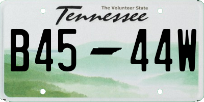 TN license plate B4544W
