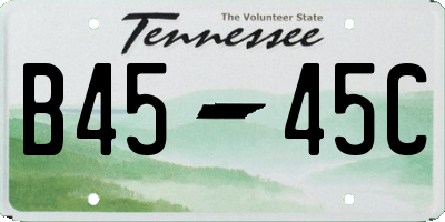 TN license plate B4545C