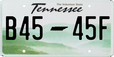 TN license plate B4545F