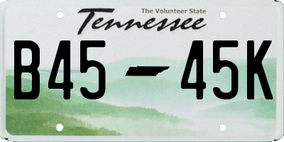 TN license plate B4545K