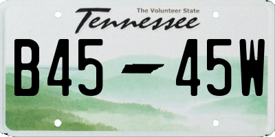 TN license plate B4545W