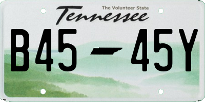 TN license plate B4545Y
