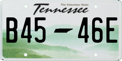 TN license plate B4546E