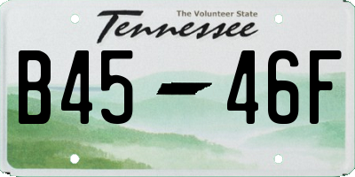 TN license plate B4546F