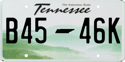 TN license plate B4546K