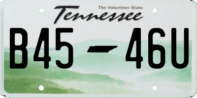 TN license plate B4546U