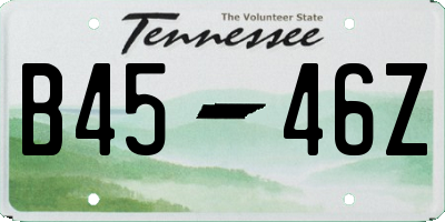 TN license plate B4546Z