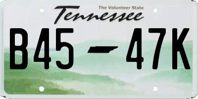 TN license plate B4547K