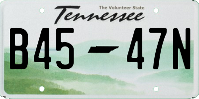 TN license plate B4547N