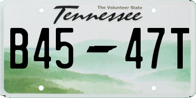 TN license plate B4547T
