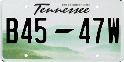 TN license plate B4547W