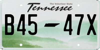 TN license plate B4547X