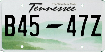 TN license plate B4547Z