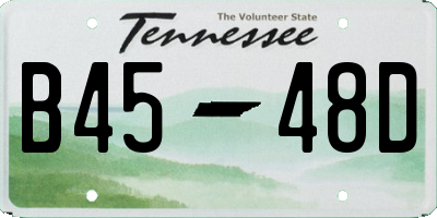 TN license plate B4548D