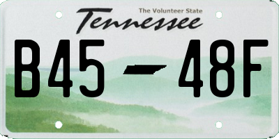 TN license plate B4548F