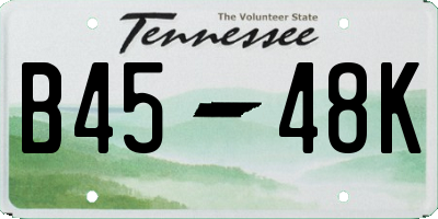 TN license plate B4548K