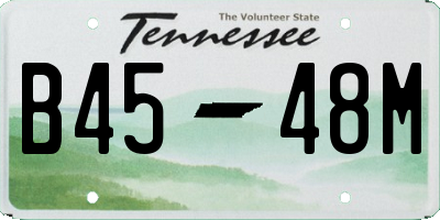 TN license plate B4548M
