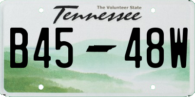 TN license plate B4548W