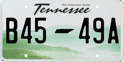 TN license plate B4549A