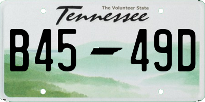 TN license plate B4549D