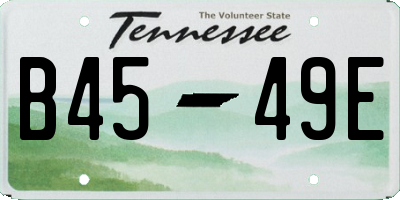 TN license plate B4549E