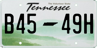 TN license plate B4549H