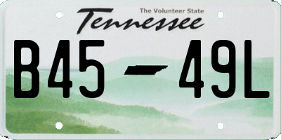 TN license plate B4549L