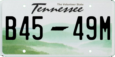 TN license plate B4549M