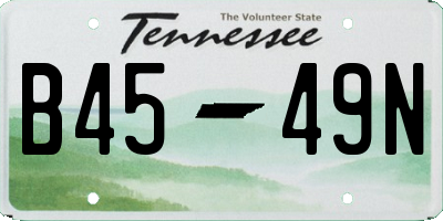 TN license plate B4549N