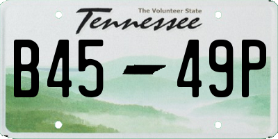 TN license plate B4549P