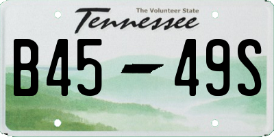 TN license plate B4549S