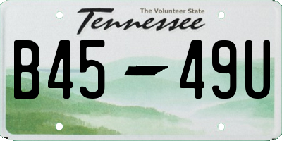 TN license plate B4549U