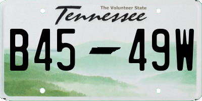 TN license plate B4549W