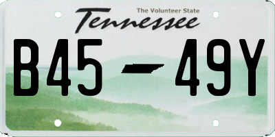 TN license plate B4549Y
