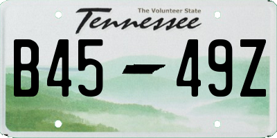 TN license plate B4549Z