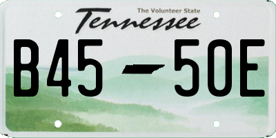 TN license plate B4550E