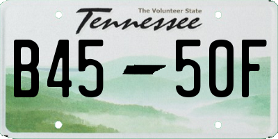 TN license plate B4550F