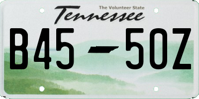 TN license plate B4550Z