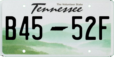 TN license plate B4552F