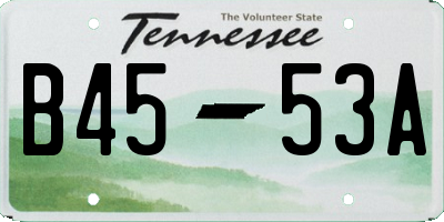 TN license plate B4553A