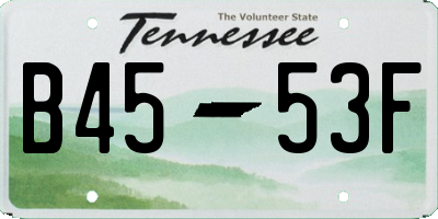 TN license plate B4553F