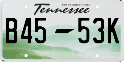 TN license plate B4553K