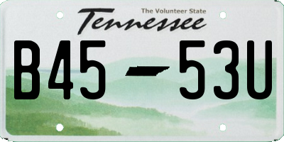 TN license plate B4553U
