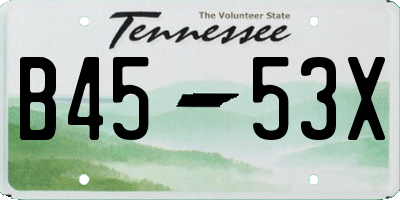 TN license plate B4553X