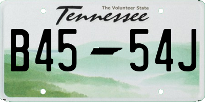 TN license plate B4554J