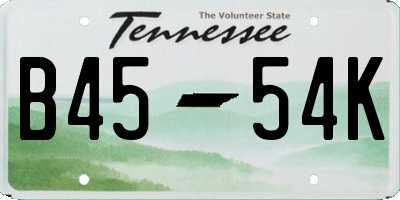 TN license plate B4554K