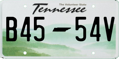 TN license plate B4554V